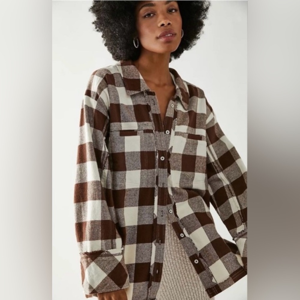 Free People We The Free So Long Summer Plaid Top NWOT